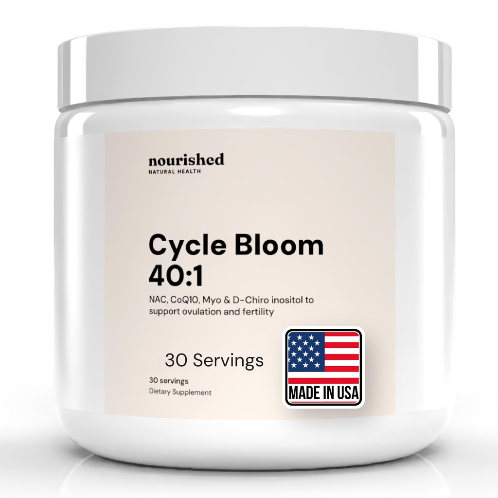 CycleBloom 40:1 Myo-Inositol & D-Chiro Inositol Powder - Nac Supplement N-Acetyl Cysteine, Ubiquinol CoQ10 & Beetroot – Hormone Balance for Women - Egg Quality and Cycle - 30 Servings