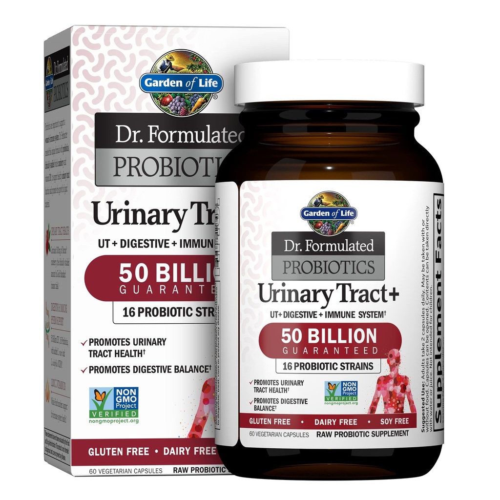 Κήπος Ζωής Dr. Formulated Probiotics Urinary Tract+ - Acidophilus Probiotic with Pacran Cranberry for Urinary Tract Health, Digestive Balance - Gluten, Dairy and Soy Free - 60 κάψουλες χορτοφάγων
