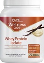 Επέκταση ζωής Wellness Code® Whey Protein Isolate (Vanilla), Protein and franced-Chain Amino acid for Muscle Growth & Immune Health, no Sugar Added, Gluten Free, Non-GMO, 403 Grams (20 Servies)