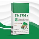 Peak Performance Energy Strips — Vegan, Gluten Free, Soy Free & Sugar-Free Breath Strips w/Caffeine, 18 Vitamins & Minerals — Instant Energy Boost Chocolate Mint Dietary Supplement — 30 Oral Strips