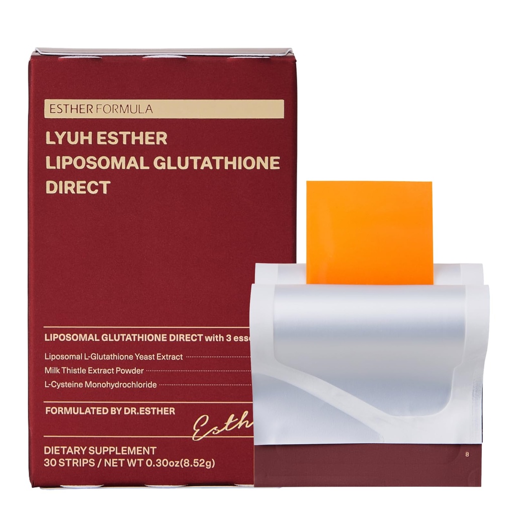 ESTHER FORMULA Liposomal Glutathione Strips (30 ct) - Glutathione Direct, Antioxidant Support, Skin Brightening | Fast-Absorbing Oral Beauty Film | Korean Supplements | Made in USA