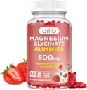 Μαγνήσιο Γλυκινικό Gummies 500mg - Συμπλήρωμα μαγνησίου με βιταμίνη Β6 για ενήλικες & Μαγνήσιο για παιδιά - Ήρεμο Μαγνήσιο για τον ύπνο, Mood, Μυική Υποστήριξη - Flavor Φράουλα, 60 Gummies