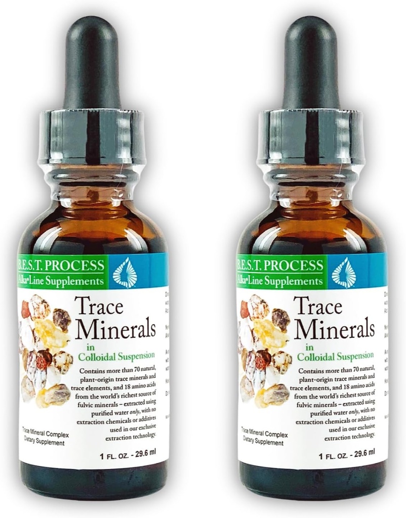 Morter Trace Minerals in Colloyal Ανάρτηση (2 Pack) Morter HealthSystem Best Process Alkaline — Nutrient Dense Trace Elements, Fulvic Minerals & Amino Acids