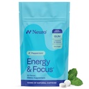 Neuro Energy & Focus Gum, Extra Strength - 100mg Natural Caffeine Gum & Nootropic Energy Supplement with L-Theanine & B Vitamins - Sugar Free, Vegan - Peppermint, 90ct