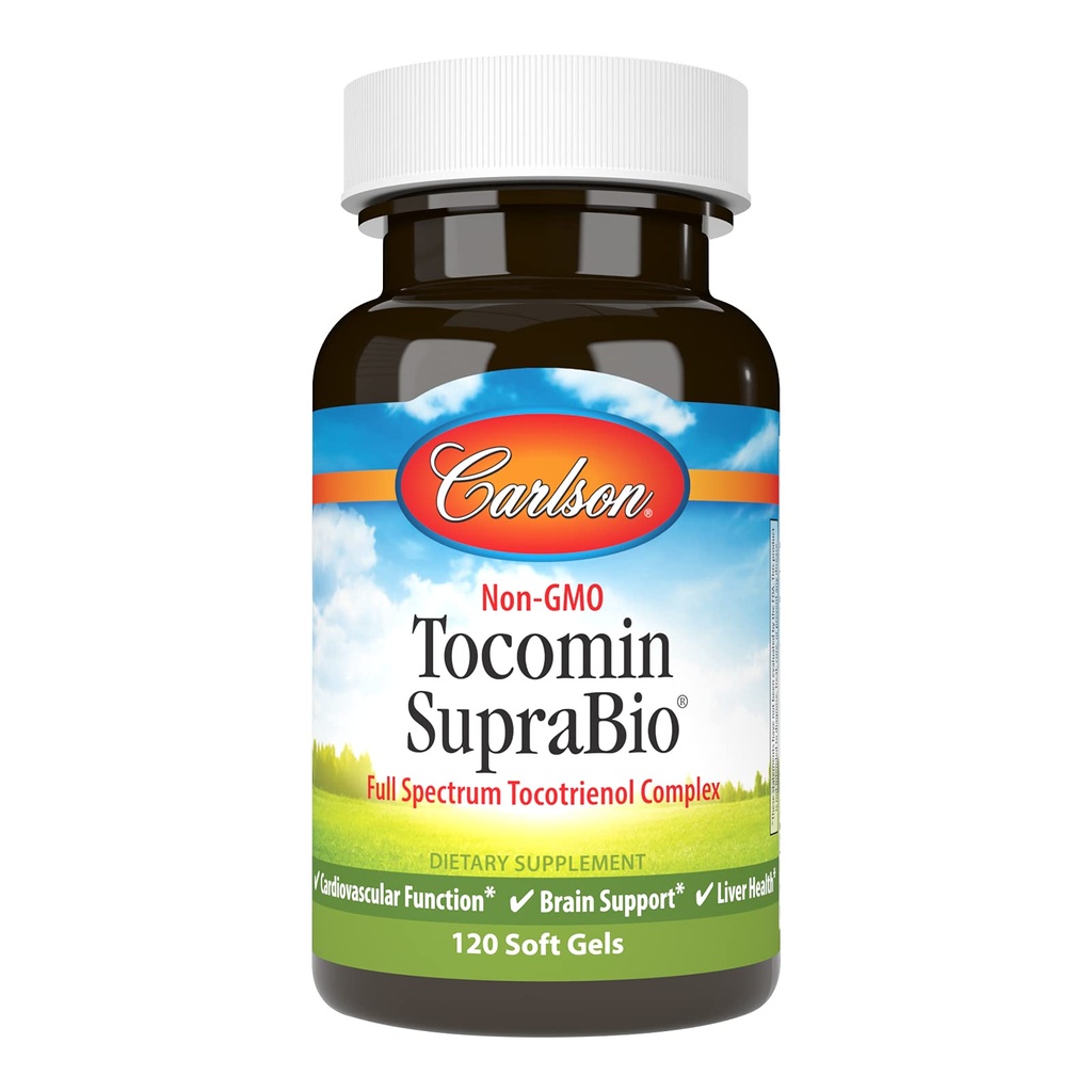 Carlson - Tocomin SupraBio, Full Spectrum Tocotrienol Complex, Non-GMO Tocotrienols, Alpha, Beta, Gamma, Delta, 120 Softgels