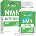 Sublingual NMN 500mg + Trans-Resveratrol 400mg, 3-in-1 Advanced Formula 99% Pure NMN Resveratrol Supplement for Boost* NAD, Cell, Immune, Energy & Muscle, Anti-Aging, 120 Lozenges (120-Day Supply)