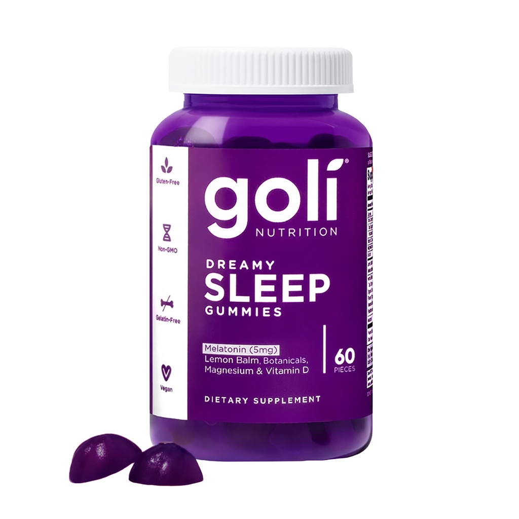 Goli Dreamy Sleep Gummy - 60 Count - Μελατονίνη, βιταμίνη D, Μαγνήσιο, και εκχύλισμα λεμονιού - Ζελατίνη-ελεύθερο, χωρίς γλουτένη, Vegan & μη ΓΤΟ