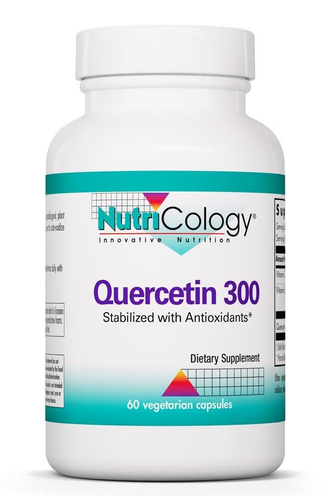 NutriCology Quercetin 300 - Supports Mast Cell and Histamine Response - Includes Vitamin C - Delivers 300 mg Quercetin Per Capsule - Vegetarian & Hypoallergenic - 30 Servings - 60 Capsules