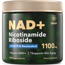 NAD+ Supplement | 1100mg Liposomal Nicotinamide Riboside with Resveratrol & Quercetin | Anti-Aging, Cellular Energy, Mental Focus | 120 Caps
