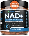 2010 MG NAD+ Supplement- Nicotinamide Riboside, Resveratrol, Quercetin & BioPerine® (High Absorption)- Natural NAD Booster for Anti-Aging, Cellular Energy, Skin- For Women & Men- 90 V Capsules