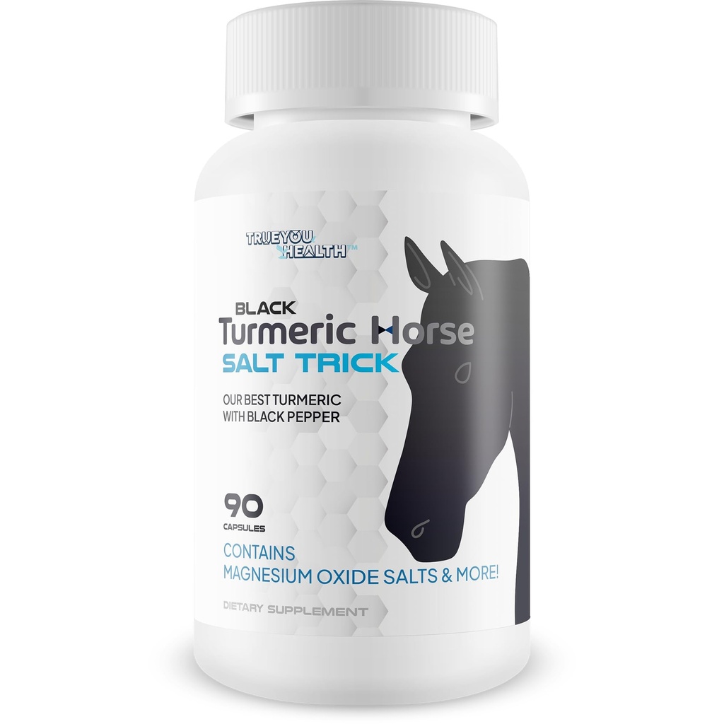 Black Turmeric Horse Salt Trick - Our Best Turmeric with Black Pepper - Ultra High Absorption Natural Formula - Gold Turmeric Curcumin Ginger Supplement - Curcumin Turmiric with Black Pepper