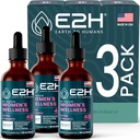 E2H All Natural Woelness, Hormone Balance and PMS Relief with Black Cohosh, Dong Quai και Licorice Root for Hot Flash Relief (3 μπουκάλια)