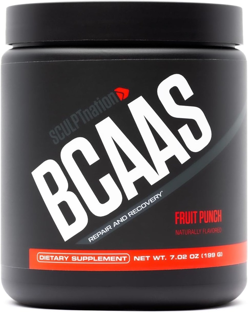 Sculpt Nation by V Shred BCAA Powder - Ισχυρό Amino Acids Blend για την υποστήριξη της αποκατάστασης και της αντοχής, Cranch Chain Essential Amino Acids, Fruit Punch - 30 Υπηρεσίες