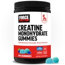 Force Factor Creatine Monohydrate Gummies, NSF Certified, 5g Dose for Men & Women to Support Muscle, Strength, Recovery, Cognative Health & Memory, Packaging May Vary, Blue Raspberry, 150 Gummies