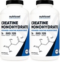 Nutricost Micronized Creatine Monohydrate 3.000mg 500 Κάψουλες, 125 Σερβιέτες, 750mg Creatine Monohydrate Per Capsule (πακέτο των 2)