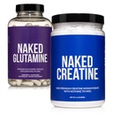 NAKED Pure Micronized Creatine Monohydrate 100 Μερίδες + Pure L-Glutamine 240 Κάψουλες Δέσμη: Vegan, Μη ΓΤΟ, Χωρίς Γλουτένη. Ελαχιστοποίηση Μυϊκή Ανάλυση & Βελτίωση Σύνθεσης Πρωτεΐνης. Τίποτα τεχνητό
