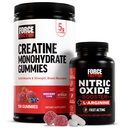 Force Factor Creatine Gummies, 5 Grams Creatine Monohydrate, Mixed Berry, 150 Gummies, 30 Servings Nitric Oxide Booster, Fast-Acting Formula with L-Arginine, 120 Capsules