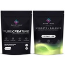 PureCreatine Micronized Creatine Monohydrate Powered by Creavitalis – Hydrate + Balance Electrolytes Powder Packets for Energy, Recovery, & Hydration – Vegan & Sugar-Free