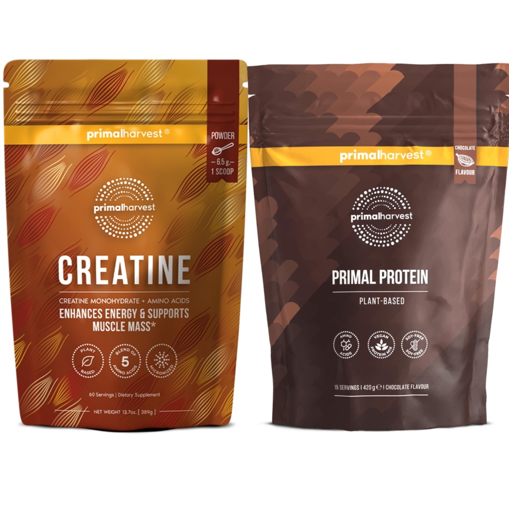 Primal Creatine Powder + Σοκολάτα πρωτεΐνη Vegan Powder Bundle 