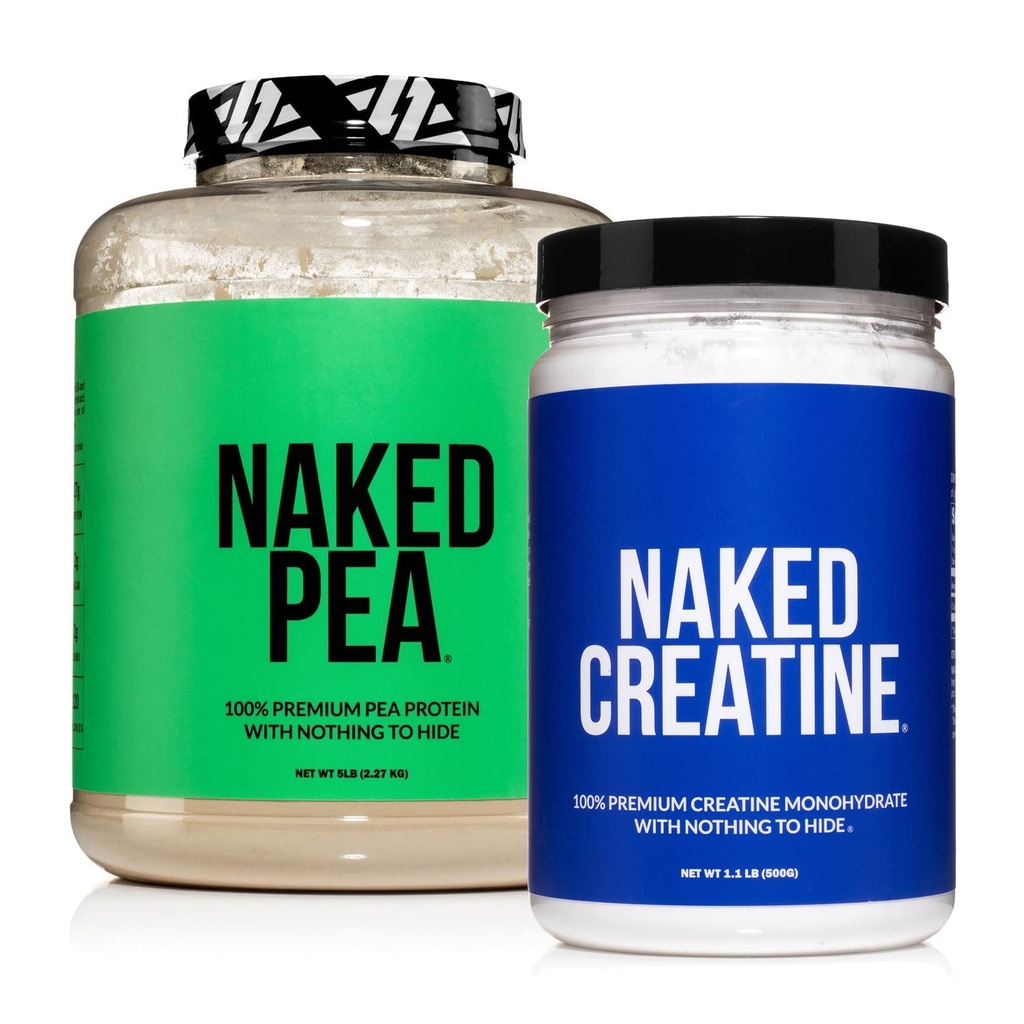 NAKED Vegan μυϊκή ανάπτυξη και την αποκατάσταση Bundle Creatine και 5LB μη αρωματισμένα αρακά