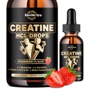Creatine HCL Liquid Drops for Men & Women, 1500mg Liquid Creatine Hydrochloride, High Absorption, 2 Fl Oz Strawberry Flavor