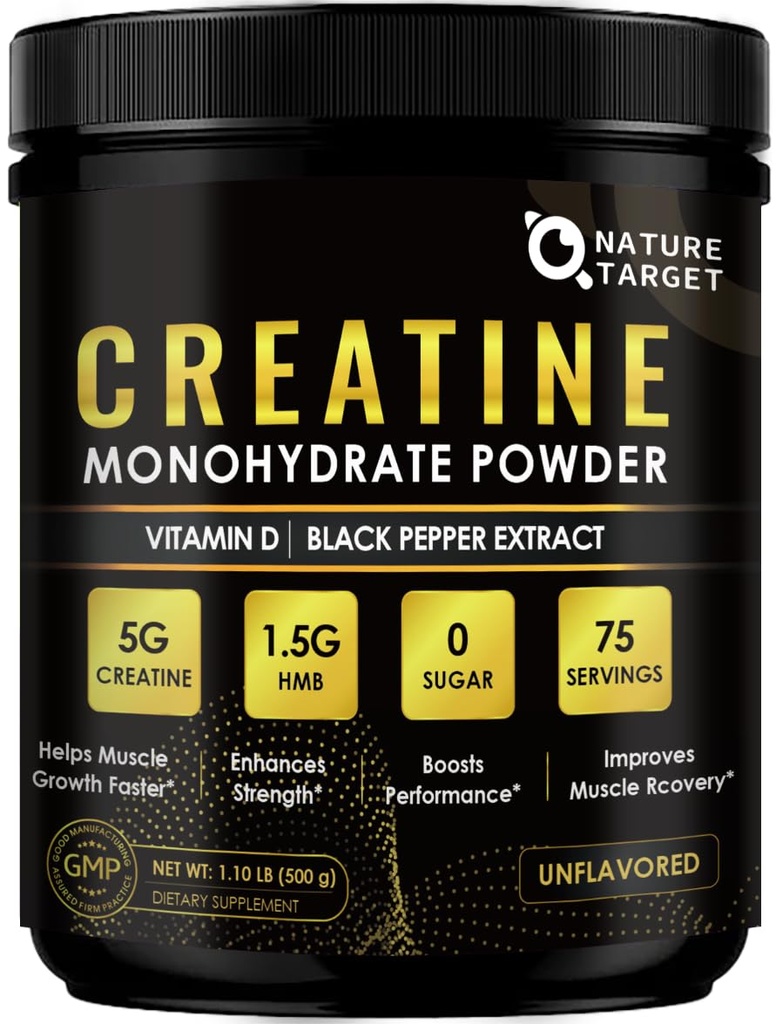 Micronized Creatine Monohydrate για γυναίκες και άνδρες, Creatine σκόνη για άνδρες-γυναίκες για τη βελτίωση της απόδοσης και της δύναμης, την υποστήριξη της ανάπτυξης των μυών και την αποκατάσταση προπόνησης, 6,5g ανά υπηρεσία, 75 υπηρεσίες
