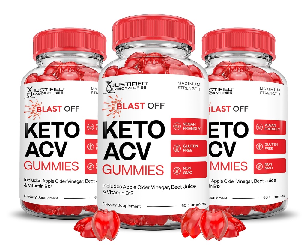 (3 Pack) Blast Off Keto ACV Gummies Advanced Formula 1000MG Blast Keto Gummies Apple Cider Vinegar Formulated with Ρόδι σε σκόνη χυμού τεύτλων B12 Vegan Non GMO 180 Gummys