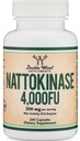Nattokinase Supplement 4,000 FU Servings, 240 Capsules (Derived from Japanese Natto) Systemic Enzymes for Cardiovascular and Circulatory Support by Double Wood