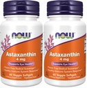 NOW Foods Supplements, Astaxanthin 4 mg, Features Zanthin®, Supports Eye Health*, 60 Veg Softgels, (Pack of 2)