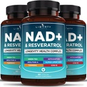 NAD+ Supplement Complex – NAD+ 300 mg with Astaxanthin, Urolithin A, Resveratrol, CoQ10 & Antioxidant Blend – Cellular Energy, Mitochondrial Support or Women & Men – Vegan, Non-GMO- 180 Count