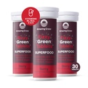 Amazing Grass Fizzy Green Tablets Superfood: Πράσινο Superfood Water Flavoring Tablet με Αντιοξειδωτικά & Αλκαλιστικά Πράσινα, Berry, 10 Count (Pack of 3)