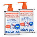 Native Pet Omega 3 Fish Oil for Dogs & Cats – Wild Alaskan Salmon Oil for Dogs Skin and Coat, Supports Joints, Heart & Shedding – Fast-Absorbing Omega 3 6 9 Liquid Supplement – 16oz (Pack of 2)