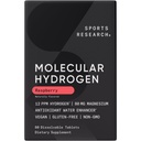 Sports Research® Molecular Hydrogen Water Tablets - Fast Dissolve H2 Tablets with Magnesium - Hydrogen Water - Antioxidant Water Enhancer with Magnesium* - Raspberry Flavor, 60 Servings