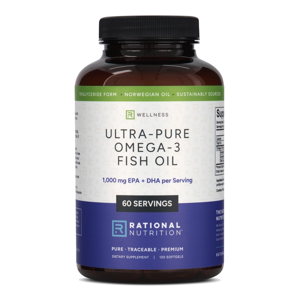 EPAX® Norwegian Omega-3 Fish Oil - 1000mg EPA & DHA, rTG Form for Superior Absorption, IFOS Certified, No Fishy Burps, Third-Party Tested, Heart Brain & Joint Support - 120 Softgels