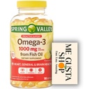 Spring Valley Omega-3 Fish Oil Soft Gels, 1000 mg, 180 Count + me gustas Sticker