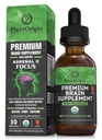 PLANTORIGIN-USDA Organic Liquid Brain Supplement – Plant-Based Nootropic Drops for Focus, Memory & Mental Clarity – Vegan, Non-GMO, Caffeine-Free, Ashwagandha, Ginseng, Ginkgo, Rhodiola – Made in USA