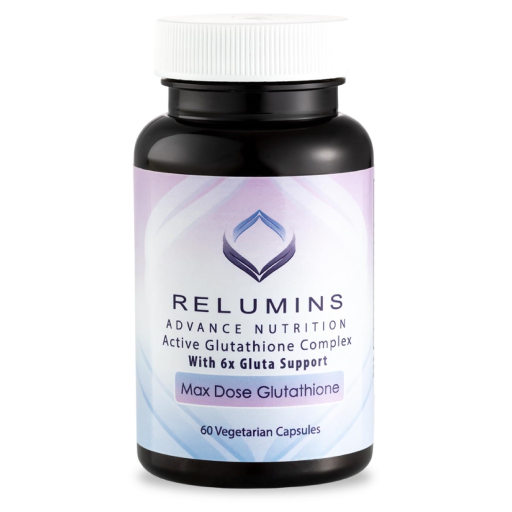 Relumins Advance White Active Glutathionone Complex - Max Dose 900mg Glutathionone με 6X Boosters, ALA & NAC - Αντιγηραντικό Δερμάτινο Brightening Supplement - 60 Χορτοφαγικές Κάψουλες (30 Services)