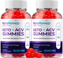 (2 Πακέτο) Keto Rippped ACV Gummies - Advanced Formula Ripped Keto + ACV Gummies Apple Cider Vinegar Ripped ACV Gummies Dietary Supplement Reviews Extra Strength (120 Gummies)