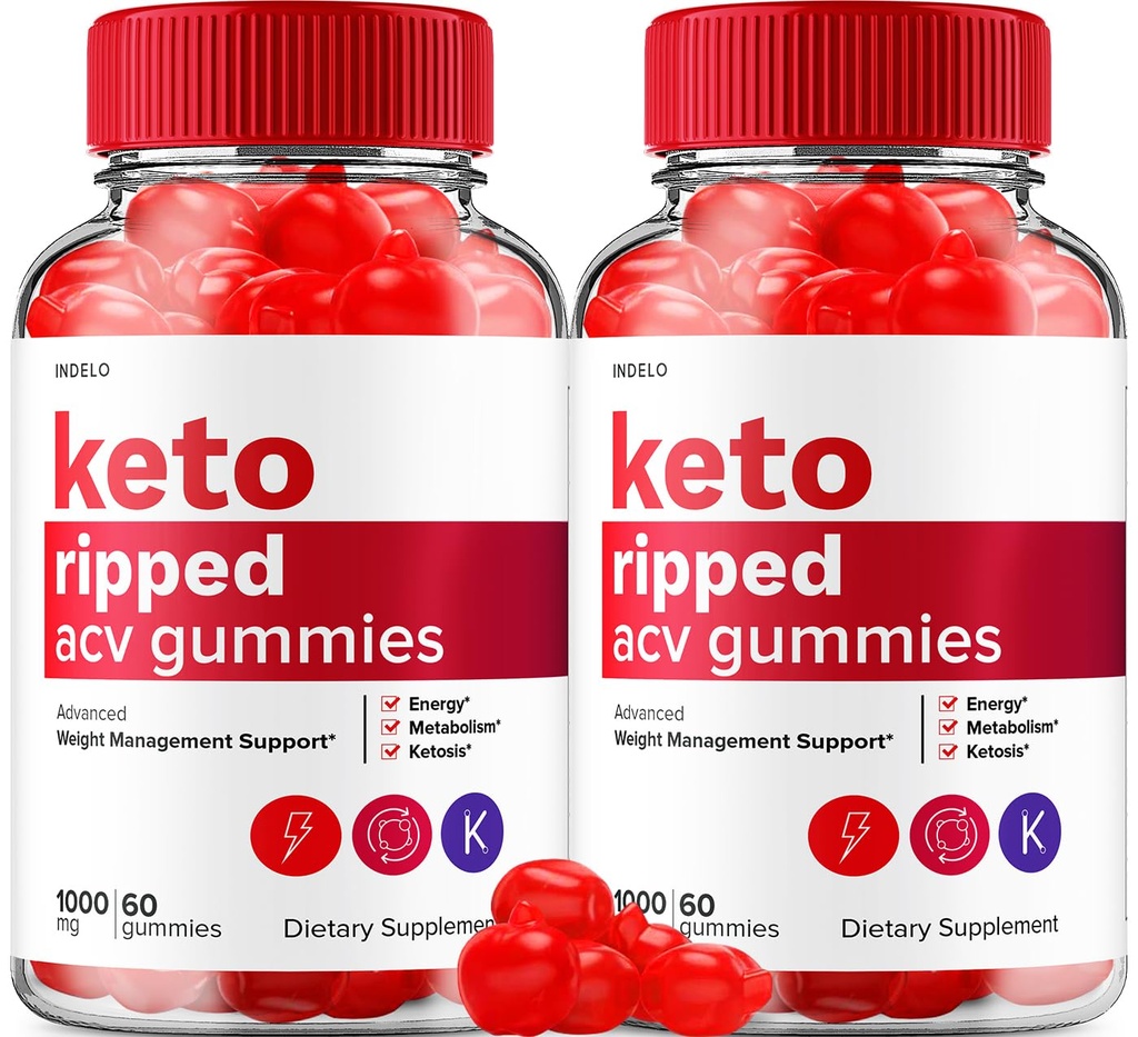 (2 Pack) Keto Ripped ACV Gummies - Advanced Ripped Keto + ACV Weight Management Gummies Apple Cider Vinegar Ripped ACV Gummies Dietary Supplement Reviews Extra Strength (120 Gummies)