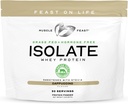 Muscle Feast Grass-Fed Whey Protein Isolate, All Natural Hormone Free Pasture Raised, Whey Isolate Protein Powder for Men and Women, Clean, Gluten-Free, Delicious Isolate Protein - Cappuccino, 2lb