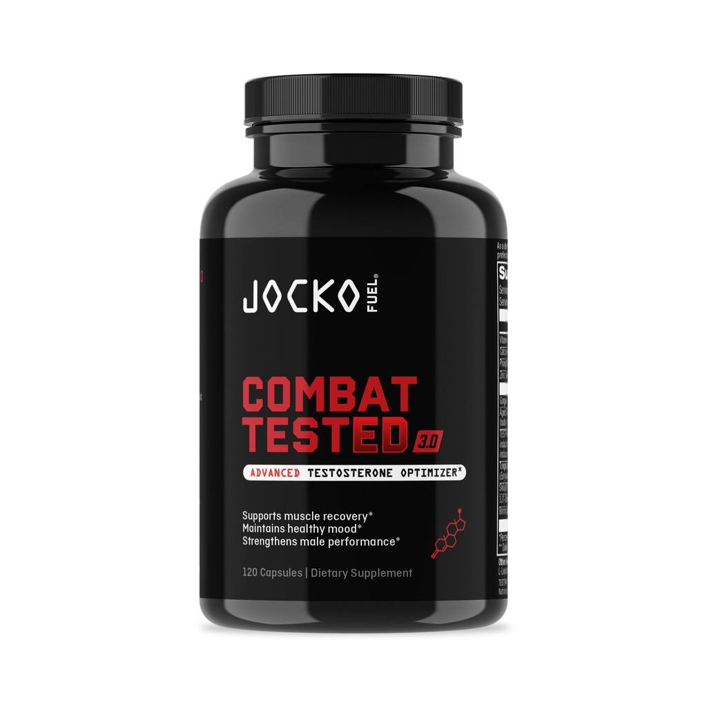 Jocko Fuel Test Booster for Men - Natural Endurance, Stamina, & Strength Booster - Muscle Builder for Men & Nitric Oxide Support with Ginger Root, Shilajit, & Tongkat Ali, 120ct (30 Servings)