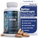Brain-fxTM Β Βιταμίνες & Βότανα για Μνήμη και Εστίαση, Nootropic Συμπλήρωμα, μεθυλιωμένο B Complex Choline Bacopa Lions Mane Cordyceps εκχύλισμα καφέ GPC L Theanine Huperzine A - 60ct