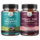 Bundle of Liver Cleanse Detox & Repair - Milk Thistle Dandelion Root Choline Beetroot Artichoke Extract and D Mannose Capsules for Urinary Tract Health - Fast Acting Super Concentrated Cranberry