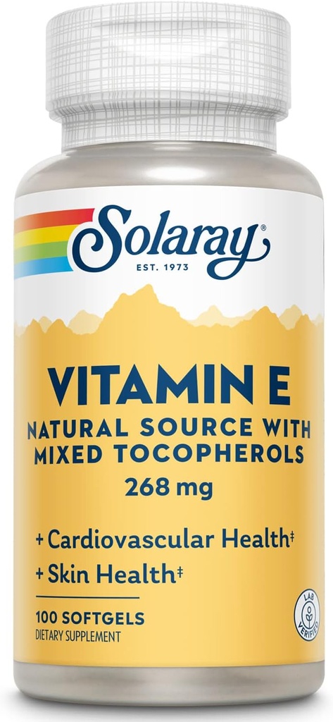 SOLARAY Vitamin E d-Alpha Tocopherol 268mg (400 IU) 