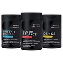 Sports Research Blood Control Pack - Blood Balance Iron Supplement - 36 MG Iron + Folate & Vitamin C for Absorption + Omega-3 Fish Oil 1250 + Vitamin D3 + K2 5000 IU