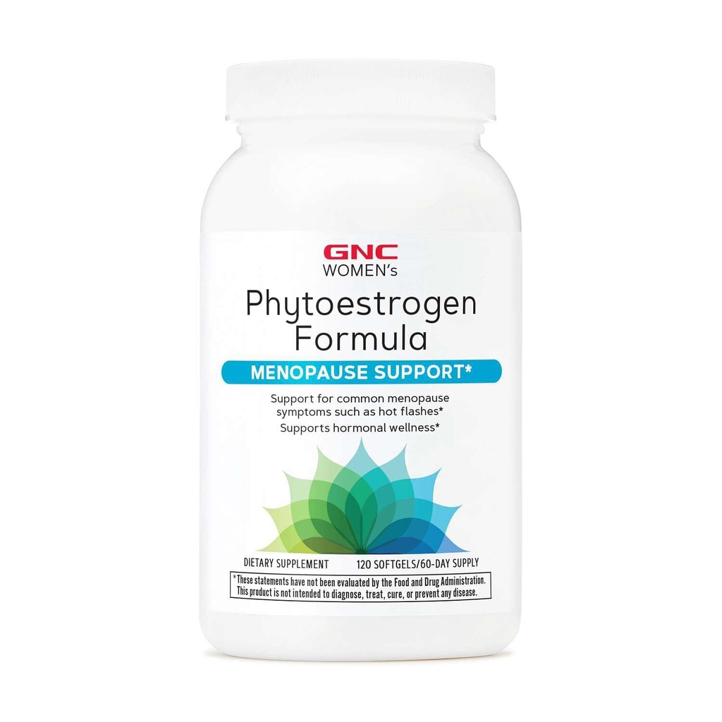 GNC Women's Phytoestrogen Formula, Supports Hormone and Mood Balance Plus Increased Energy, Targeted Relief for Menopause Symptoms, Daily Supplement, 120 Softgels
