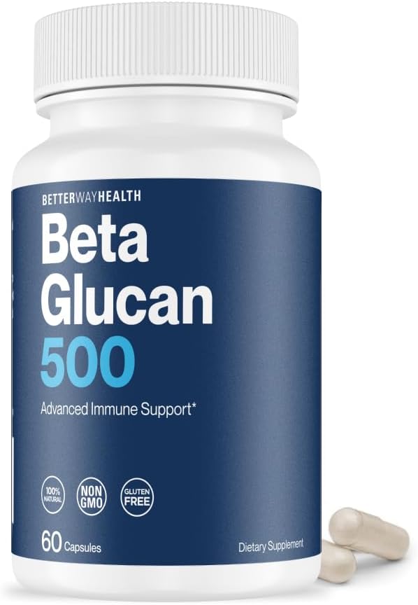 Better Way Health™ - Advanced Immune Readiness - Highly Purified 1,3/1,6 Beta Glucan 500 - Clinically Tested Immune Defense - 500mg/60 Capsules (Pack of 1)