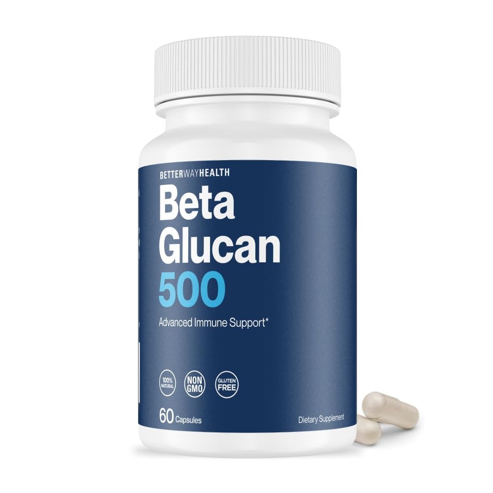 Better Way HealthTM - Advanced Immune Readinness - Εξαιρετικά καθαρισμένο 1,3/1,6 Beta Glucan 500 - Κλινικά Ελεγχόμενη Ανοσολογική Άμυνα - 500mg/60 Κάψουλες (πακέτο του 1)