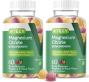 VITEEY Μαγνήσιο Gummies για ενήλικες - 170mg μαγνήσιο Citrate Gummy για την ηρεμία, τον ύπνο, τα νεύρα και τη λειτουργία μυών Υποστήριξη - Vegan, χωρίς γλουτένη - 120 Count