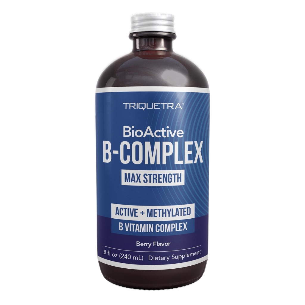 BioActive Vitamin B Complex - Ροή αίματος έτοιμο, μεθυλιωμένο B Complex - Διαθέτει μεθυλοφολικό, 3 Βιοενεργές Μορφές του B12, BenfoPure® B1 & Pantesin® B5 - 12 Β Βιταμίνες σε Κλινικές Δόσεις - Liquid 8 oz